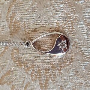 Anson Sterling Teardrop Pendant with Diamond